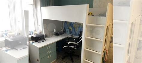 Кровать-чердак икея со столом и шкафом купить в Омске | Личные вещи | Авито