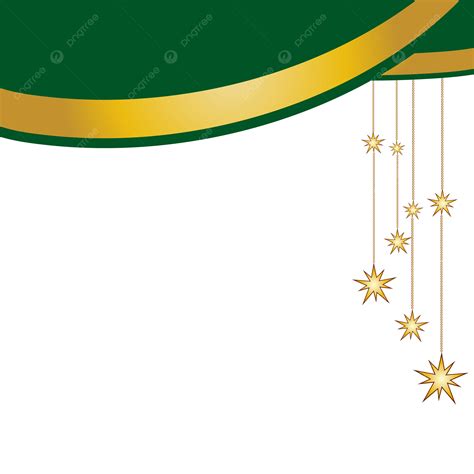 Green Gold Abstract With Star Decoration Border Frame Vector Green