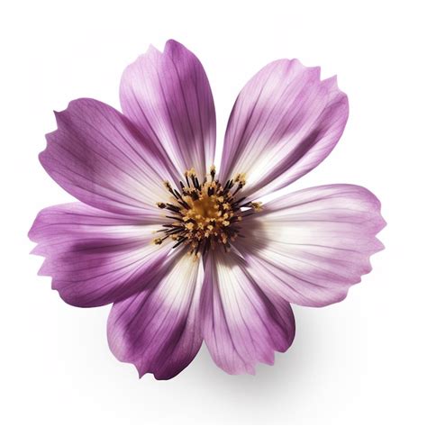 Premium Ai Image A Purple And White Flower With A Yellow Center