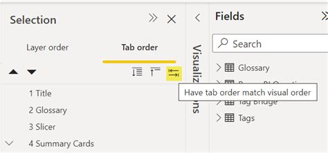 What Are Those New Buttons Under Tab Order In Power Bi Data Savvy