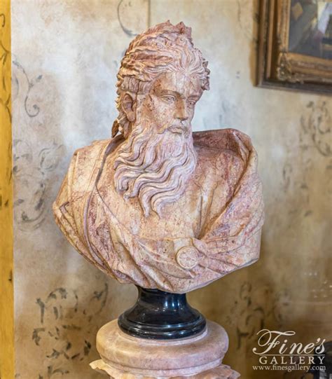 Marble Statues Marble Neptune Bust MBT 425 Fine S Gallery LLC