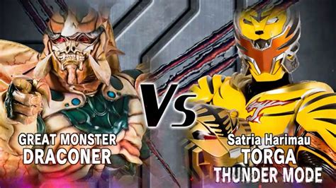 Draconer Dan Bima X Earth Mode Vs Satria Harimau Torga Thunder Mode