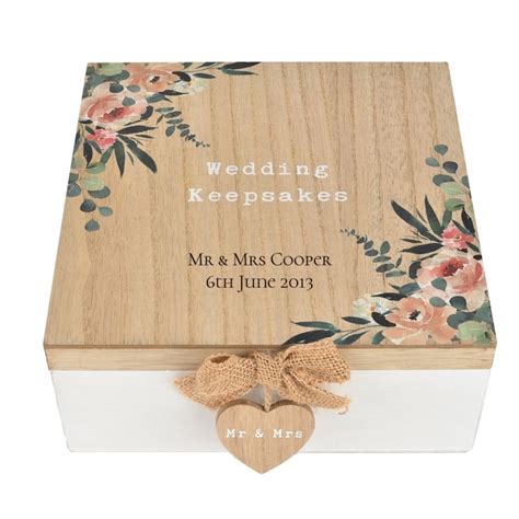 Personalised Wooden Wedding Day Keepsake Box Mr And Mrs Etsy