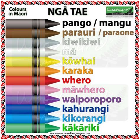 Colours in Māori Ngā Tae Woodward Languages