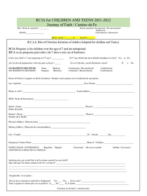 Fillable Online Rcia Reg Forms Flyer Fax Email Print Pdffiller