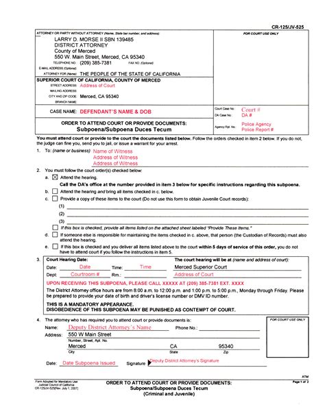 Subpoena Dori Moeller