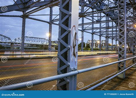 Bridge at Night in Chattanooga Stock Photo - Image of traffic, chattanooga: 77100600