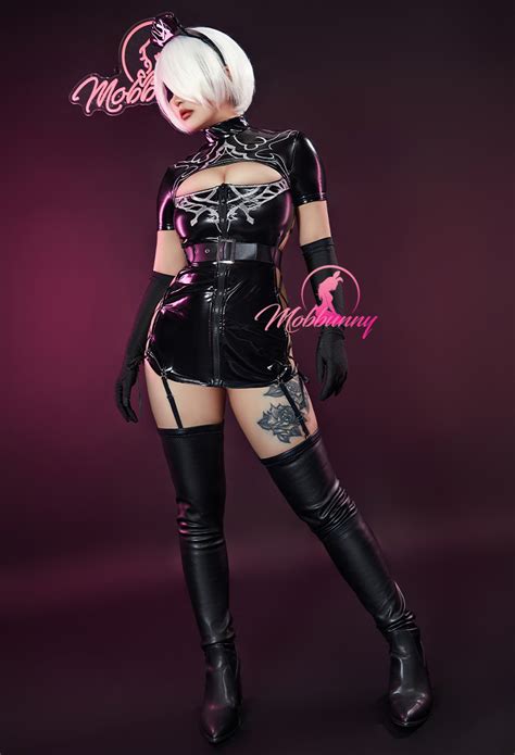 Halloween N Automata Dress And Gloves With Thigh Socks B Derivative Punk Sexy Lingerie Top