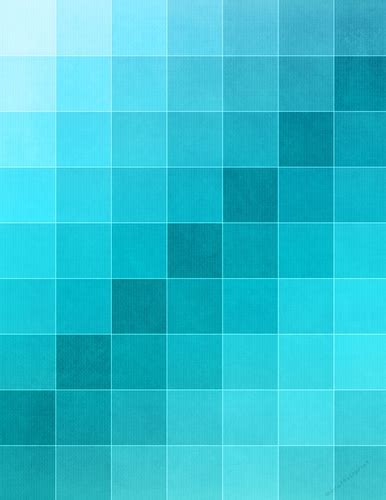 Light Blue To Turquoise Blue Large Check Ombre Color Pattern A4 Size