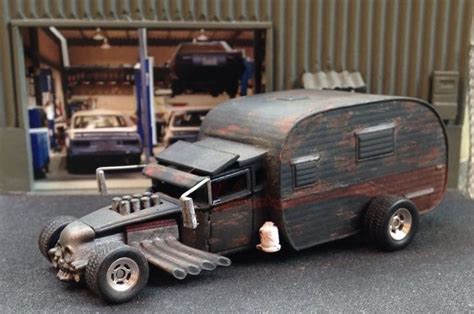 Custom Hot Wheels Rat Rod Truck With Trailer