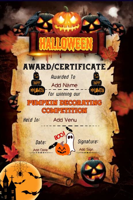 Halloween Pumpkin Carving Award Poster 1 Template Postermywall