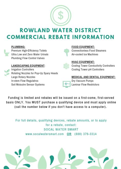 Rebate Flyer Updated 72018 1 Rowland Water District