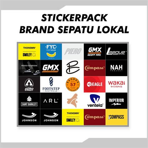 Jual COD STICKERPACK BRAND SEPATU LOKAL COMPASS STIKER BRAND LOKAL