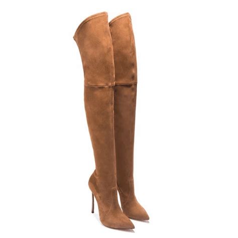 Autumn Winter Women Boots Stretch Faux Suede Slim Thigh High Boots Sexy