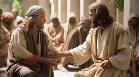 Premium Photo Divine Compassion Jesus Healing The Blind Man