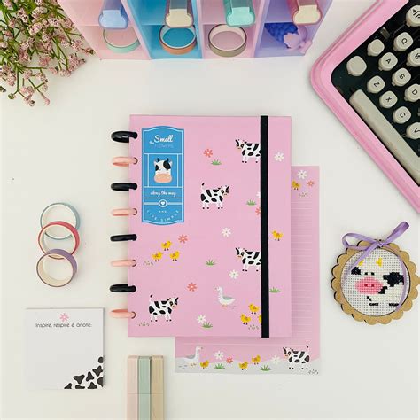 Caderno De Disco Smell The Flowers Universit Rio Buendia Laranja