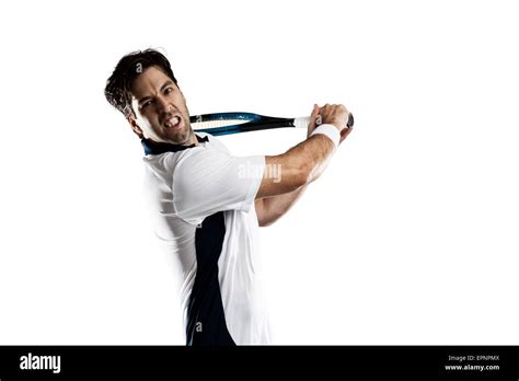 Tennis player on a white background Stock Photo - Alamy