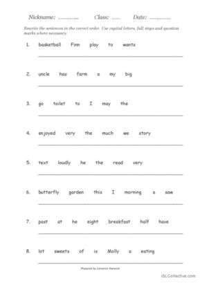 Word Order English Esl Worksheets Pdf Doc