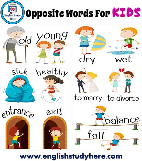 Opposites List For Kids