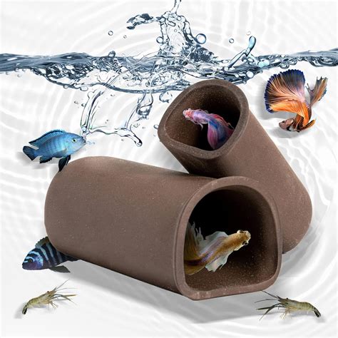 2 Pcs Aquarium Decorations Cave Pleco Cave Fish Tank Decorations