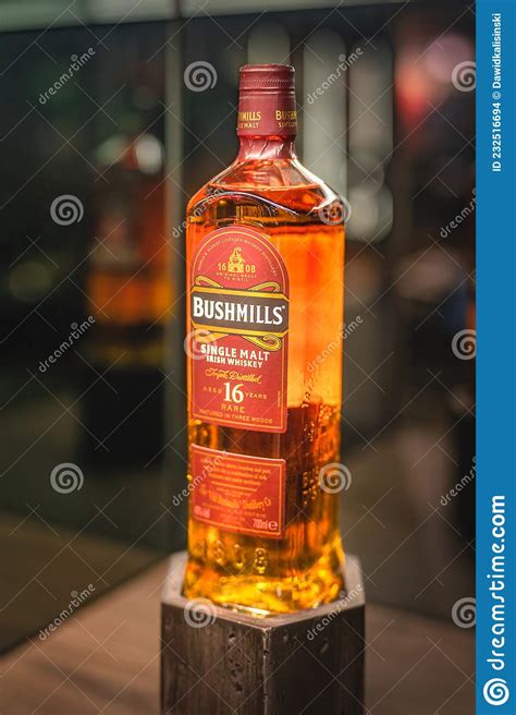 Rare Aged Years Bushmills Whiskey With A Box On Illuminated Display