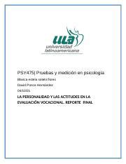 PP RF SOTELO FLORES docx PSY475 Pruebas y medición en psicología