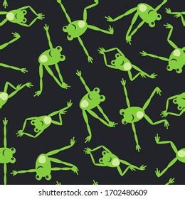 Seamless Pattern Funny Frog Doing Yoga Stock Vector Royalty Free