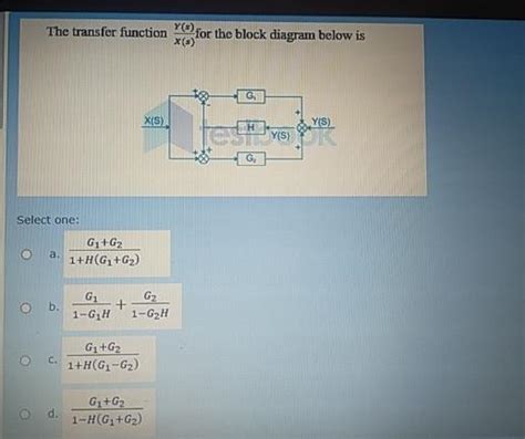 Solved The Transfer Function Y S X S For The Block Diagram Chegg