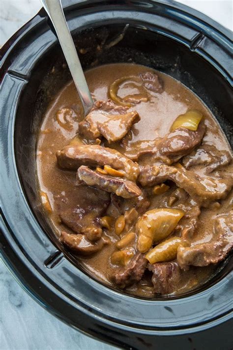 Slow Cooker Cube Steak & Mushroom Gravy - Fast and Slow Cooking