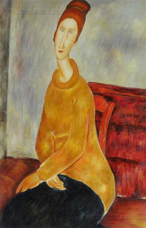 Jeanne Hebuterne In Yellow Sweater By Amedeo Modigliani Amedeo