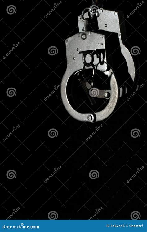 Hanging Black Metal Handcuffs Royalty Free Stock Photo Image 5462445