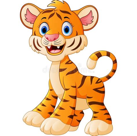 Het Leuke Beeldverhaal Van De Babytijger Vector Illustratie