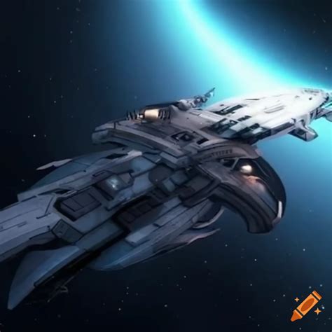 Futuristic Space Warriors In Epic Battles On A Massive Starship In A