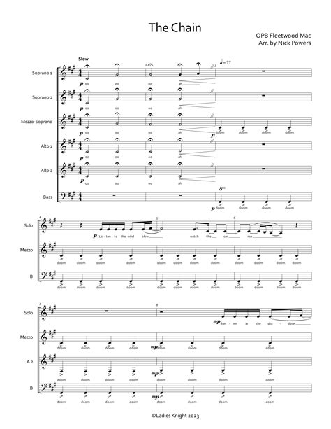 The Chain Arr Nick Powers By Fleetwood Mac Sheet Music For SSAA