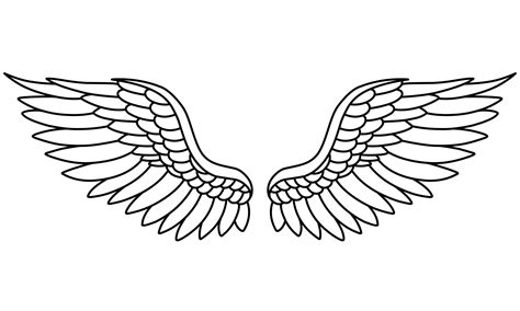 Free Vector Angel Wings Line Art Style Vector Art At Vecteezy