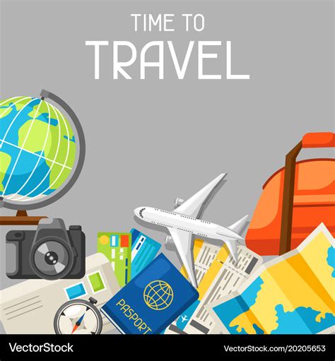 Travel concept traveling background Royalty Free Vector