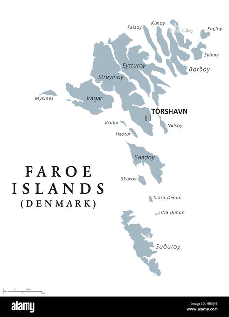 Faroe Islands Political Map With Capital Torshavn Also The Faeroes