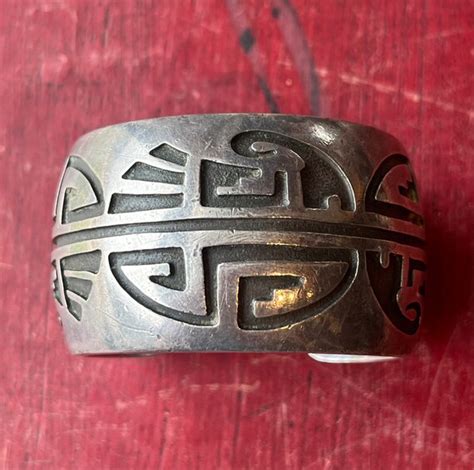 Vintage Native American Hopi Sterling Silver Cut Out Gem