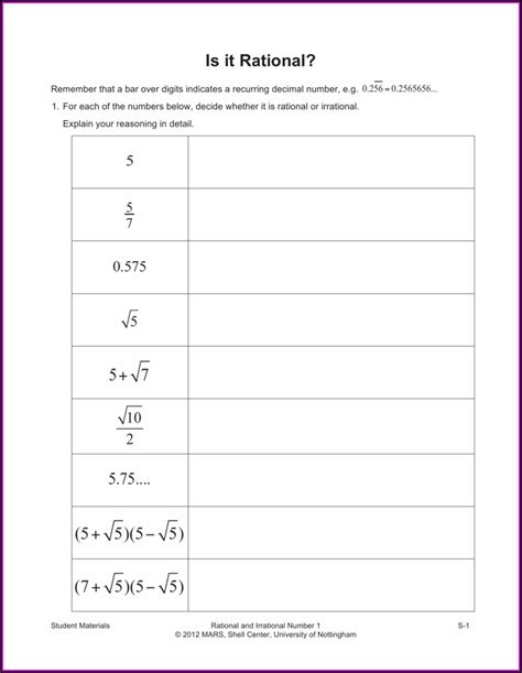 Rational Numbers Worksheet With Answers Printable Word Searches