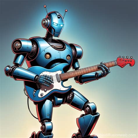 Robot Playing Electric Guitar Stable Diffusion Online