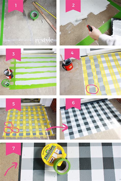 DIY Painted Buffalo Check Layered Doormat Projects