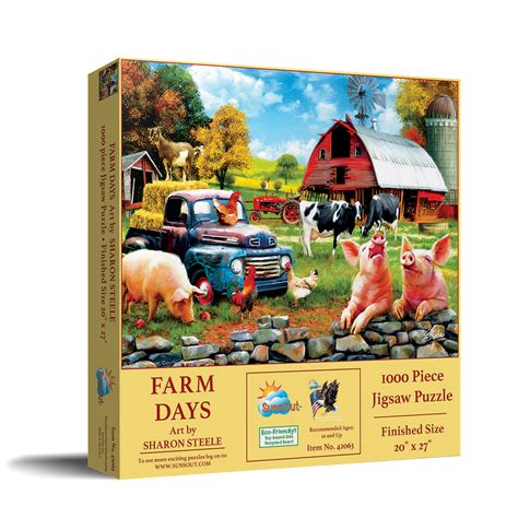 Farm Days 1000 Pieces SunsOut Puzzle Warehouse