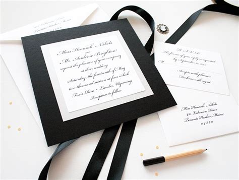 Elegant Black and White Wedding Invitations | Elegant & Custom ...