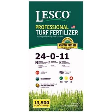 Lesco Professional 50 Lb 13500 Sqft Coverage 24 0 11 Turf Fertilizer