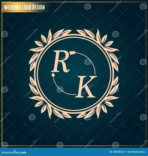 Wedding Logo Design Template Initials Letter Rk Logo Design Stock