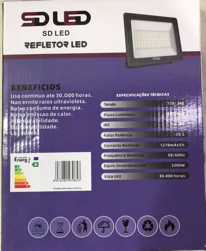 Refletor W Led Holofote Ip Bivolt Blindado Luz Forte Luz Branco