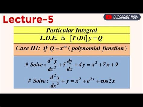 Particular Integral If Q X M Polynomial Function YouTube