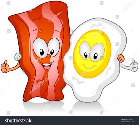 Illustration Bacon Egg Character Stock Vector Royalty Free 63205495