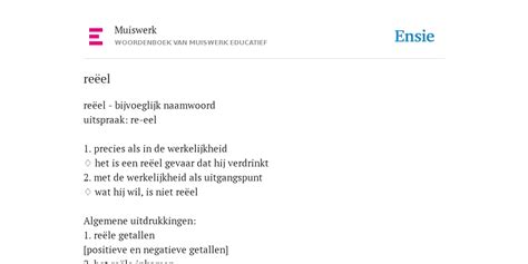reëel - de betekenis volgens Muiswerk Educatief