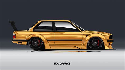 Edc Graphics Bmw M E Render Bmw German Cars Side View Digital Art